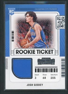 2021-22 JOSH GIDDEY jersey panini contenders rookie rc ticket (read) - Picture 1 of 3