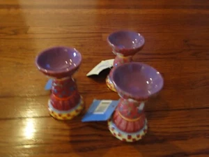 New Cottontail Easter egg decorative ceramic egg cups - anytime set of 3 spring - Picture 1 of 3