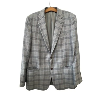 Traje Blazer Chaqueta Brooks Brothers Completo de Lona a Cuadros Para Hombre 41L Gris Lana Seda Foto 1 de 4