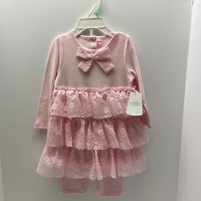 Baby Starters Baby Girl 2 piezas. Juego de Leggings de Encaje en Niveles 18 Meses Rosa NUEVO CON ETIQUETAS Foto 1 de 4