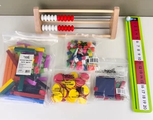 Hand 2 Mind Math Manipulatives Lot Cuisenaire Abacus Cubes Algebra Tiles BIN11 - Picture 1 of 7