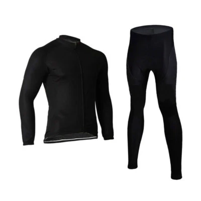 Conjunto de mallas de ciclismo acolchadas negras para hombre ropa de bicicleta manga larga Foto 1 de 4