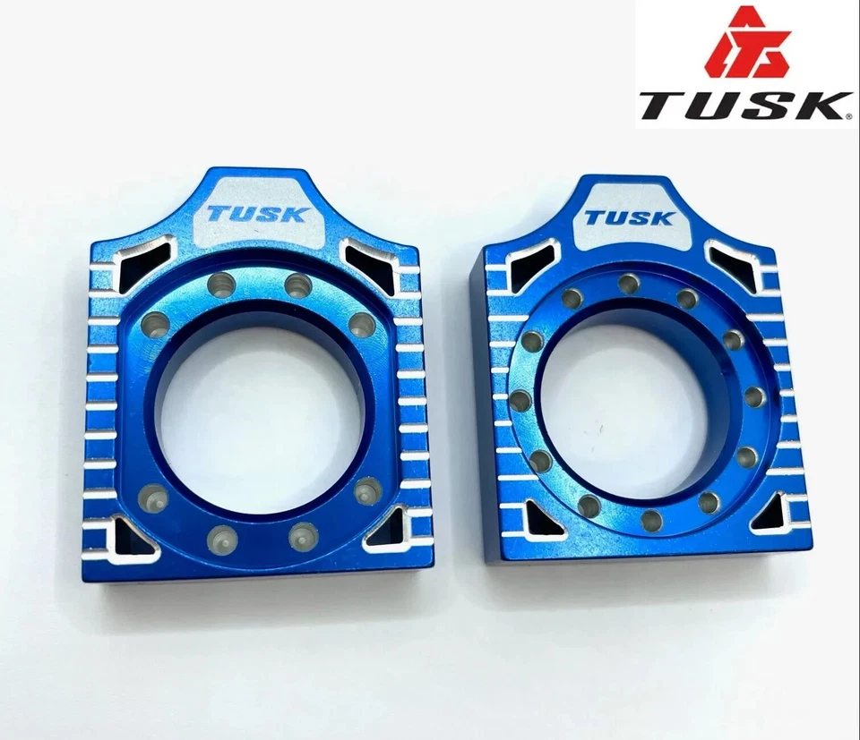 Tusk Aluminum Axle Blocks Blue Block KX125 KX250 KX250F KX450F KLX450R RMZ250 - Image 1 of 1
