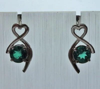 *Ohrstecker Ohrringe mit Smaragd 2,10 ct in aus 585 14kt Weiss Gold Emerald grün - Bild 1 von 4