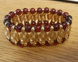 Joan Rivers Gold and Beaded Lucite Bracelet Rare - Picture 1 of 2