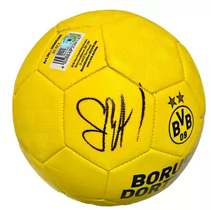 Erling Haaland signiert Borussia Dortmund Fußball BAS Beckett bezeugt gelb - Bild 1 von 5