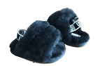 UGG Fluff Yeah Slide BLACK Baby Slippers USA Size S 02/03 6-12 Months NO BOX