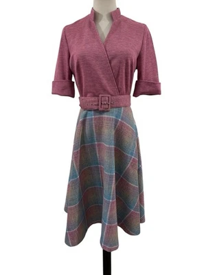 Vestido Midi De Colección Años 60 Rosa A Cuadros Talla M Cottagecore Medio Mod Hombres Locos Retro  Foto 1 de 4