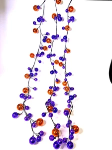 Glitterville Studios Halloween Ball 3 Garlands 5'L Orange/Purple One Hundred 80 - Picture 1 of 7