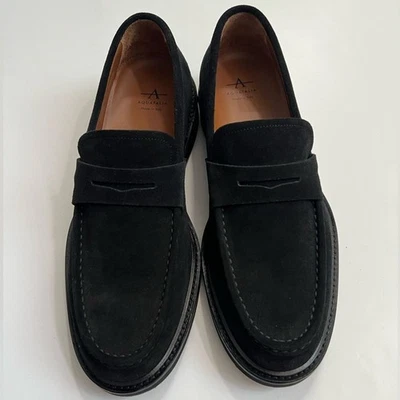 Новый! Мужские черные замшевые мокасины Aquatalia Penny 8,5 атмосферостойкие сделано в Италии - Изображение 1 из 4