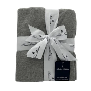 New with Tags Brooks Brothers 100% Cashmere Throw Gray Blanket 50x60 - Picture 1 of 2