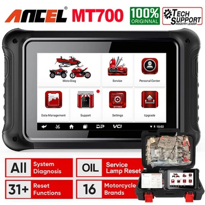 ANCEL MT700 Motorcycle All System Diagnostic Tool OBD2 Scanner Oil Service Reset Foto 1 de 4