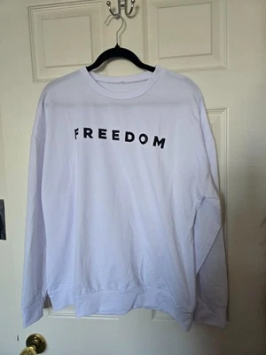 Sudadera ligera camisa Freedom blanca manga larga nueva sin etiquetas Foto 1 de 3