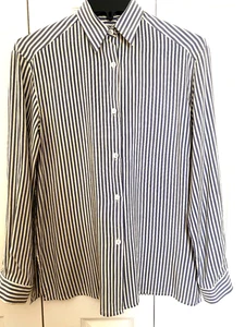 Camisa vintage Burberry para mujer a rayas de seda con botones 4/S - Imagen 1 de 7