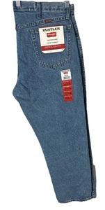 Wrangler Rustler Men's Denim Blue Jeans Size 38x29 Regular Fit Straight Leg - Picture 1 of 8
