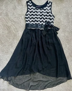 Disorderly Kids Girls Black White Sequins Dress Size 12 - Picture 1 of 4