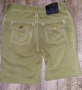 True Religion Olive Shorts YOUTH Size 5/ 6 Boys Kids Adjustable Waist Army - Picture 1 of 2