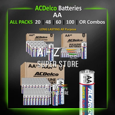 ACDelco AA Batteries Pack 10/20/48/60/100 1.5V Alkaline Battery Set or Combo lot - Image 1 of 2