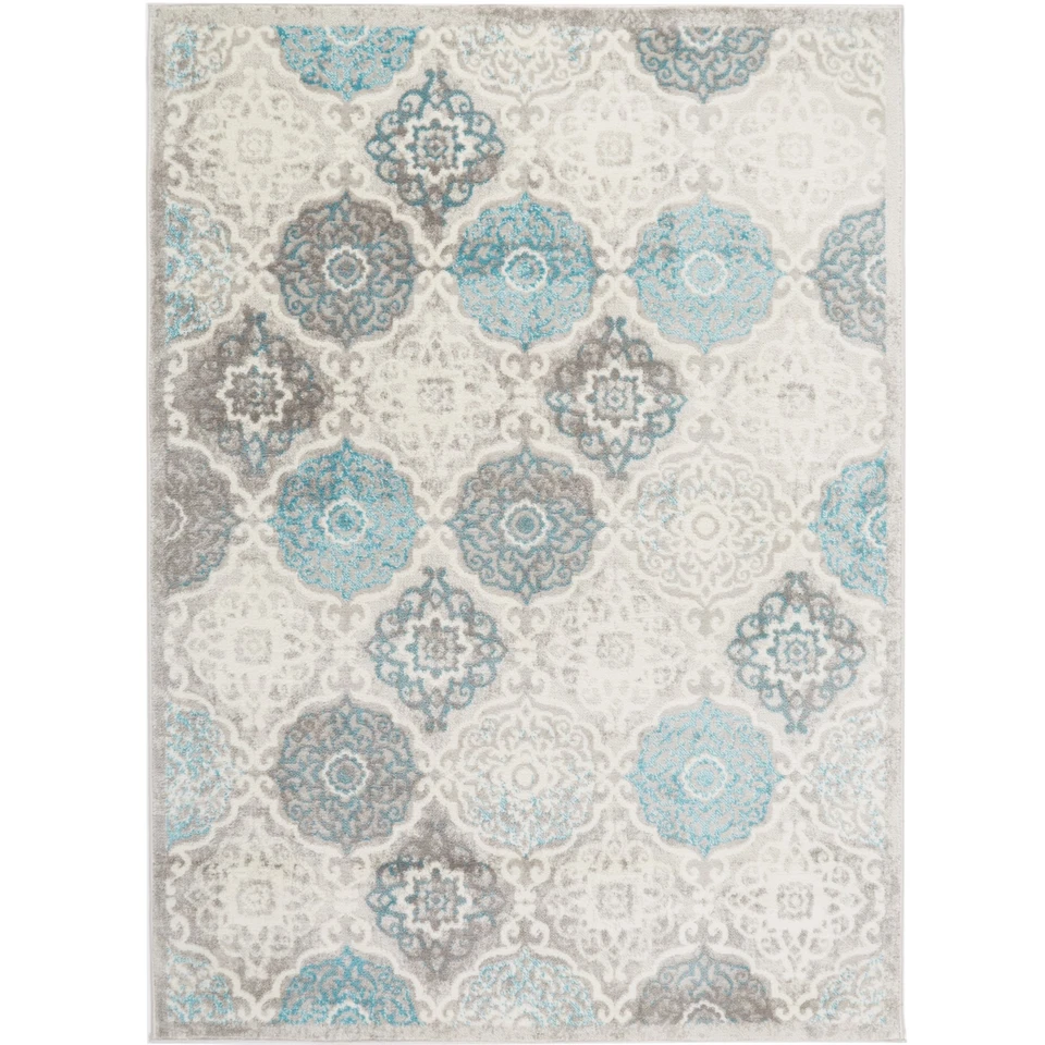 HOME DYNAMIX Boho Andorra Transitional Damask Area Rug, Grey/Blue, 3'3"x5'2" - Image 1 of 1
