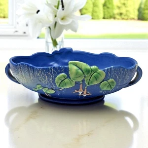 Roseville Fuchsia Blau Konsole Schüssel 351-10 Doppelgriff USA - Bild 1 von 20