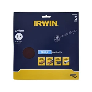 IRWIN 225mm 180 Grit 8 Holes Quick Fit Drywall Discs - 5 Pack - Picture 1 of 1
