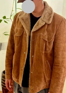 mens vintage shearling jacket large - Picture 1 of 6