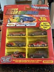 Matchbox Super Color Changers 1988 triple bonificación paquete de 6 cambiadores de color de 3 vías - Imagen 1 de 3