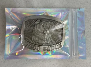 Boy Scouts Pewter Wood Badge Bear Belt Buckle Made In USA - Picture 1 of 5