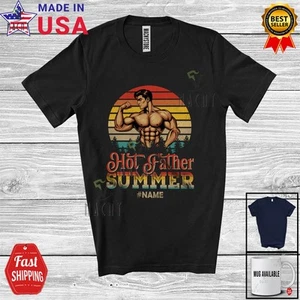 Vintage Retro Hot Father Summer; Custom Name Father's Day Muscle; Family Shirt - Picture 1 of 7