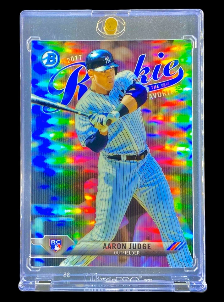 AARON JUDGE ROOKIE REFRACTOR RC Topps Chrome Holo 2017 Bowman Non Auto - YANKEES - Image 1 of 4