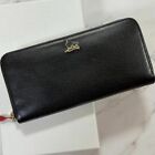 Christian Louboutin Wallet Zip Around Paloma Black Red Leather Made in Italy