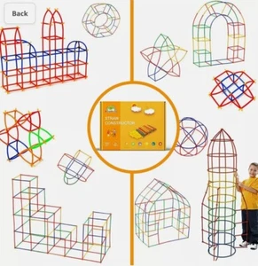 Straw Constructor Interlocking Plastic Enginnering Toys-Colorful Building Toys - Picture 1 of 8