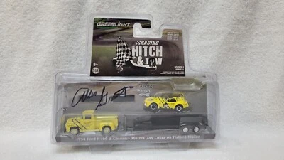 1:64 Greenlight Racing 54 Ford F-100 & 289 Cobra w/trailer; A. Grant autographed - Image 1 of 4