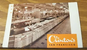 Cartolina COLORE anni '40//CLINTON’S CAFFETTERIA, SAN FRANCISCO, INTERNO //CA - Foto 1 di 2