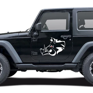 Wildschwein Set Weiß Glanz Aufkleber Folie Auto Keiler Treibjagt Wildsau Jäger - Zdjęcie 1 z 5