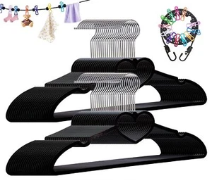 Plastic Hangers 50 Pack Heart-Shaped Clothes Hanger Ultra Thin Space Saving -... - Picture 1 of 6