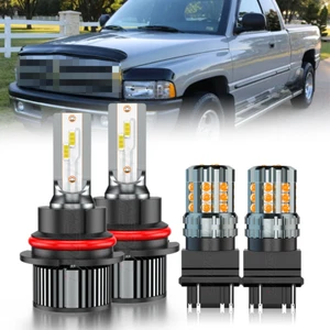 For Dodge Ram 1500 2500 3500 94-01 LED Headlight High/Low+Turn Signal Light Bulb - Picture 1 of 14