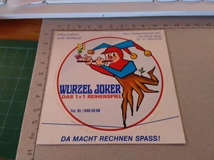 ADESIVO VINTAGE STICKER KLEBER  WURZEL JOKER  - Picture 1 of 1