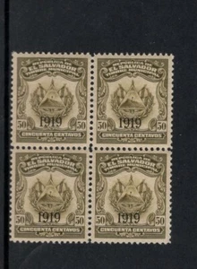 El Salvador 1919 50c Municipal Revenue Block MNH - Bild 1 von 1