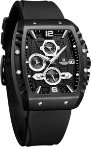 NAVIFORCE Waterproof Chronograph Sport Watch Men Silicone Band Auto Date Quartz - Picture 1 of 11