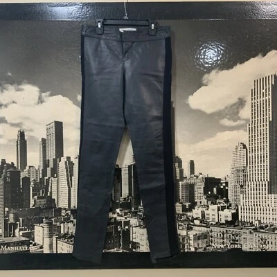 BB DAKOTA  Pants 0 Black 100% Leather Straight Leg High Rise Lined Womens - Image 1 of 4