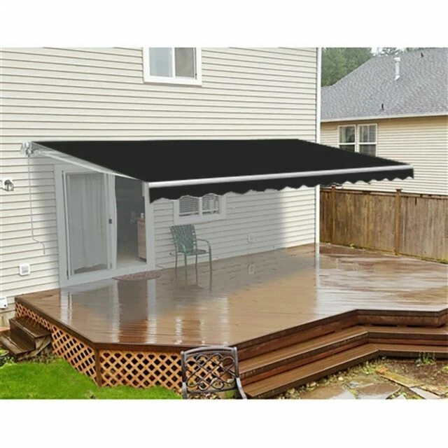 ALEKO AWM20X10BK81 Retractable Motorized Patio Awning 20 x 10 Feet - Black