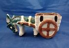 Vintage Donkey With Cart Planter Made In Japan Succulent Ceramic