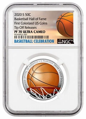 🔥 2020-S Basketball Hall Of Fame Commemorative 50c NGC PF 70  UC TO - Image 1 of 2