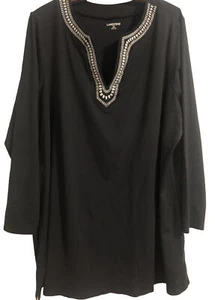 Lands End Long Sleeve Black Nylon Shirt Top Size 2X EUC! - Picture 1 of 4