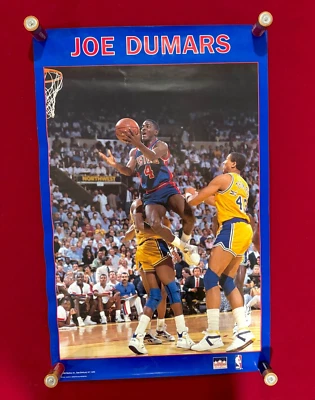 Vintage Joe Dumars Detroit Pistons 80s Starline Poster 34.5" x 22.25" Bad Boys - Image 1 of 4