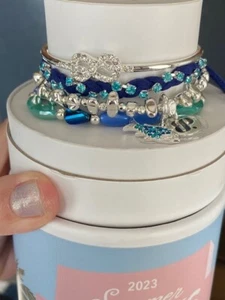 We're on Lake Time Summer 2023 stacks four bracelets fish charm rhodium plated - Picture 1 of 13