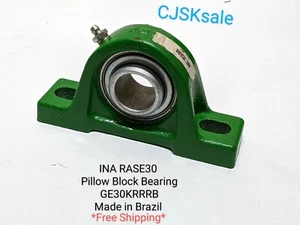 INA RASE30 Pillow Block Bearing GEKRRRB Made in Brazil (NEW). - Picture 1 of 11