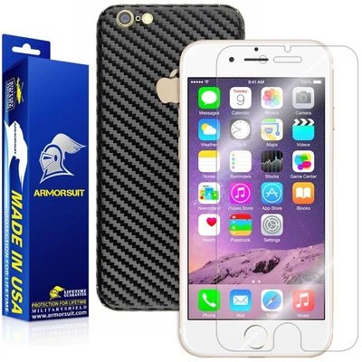 Protector de pantalla ArmorSuit MilitaryShield Apple iPhone 6 + fibra de carbono negro Foto 1 de 4