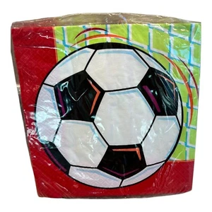 Vintage American Greetings DesignWare Soccer Luncheon Napkins 16 3 Ply 13”X13” - Picture 1 of 2